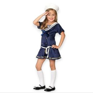 NWT Shipmate Cutie Enchanted Child Costume Navy Blue Dress with Hat